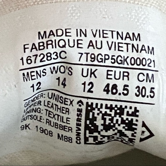 Converse‎ CTAS 70 Ox Black Egret Suede Canvas Low Sneakers Size 12 Men - Picture 10 of 10